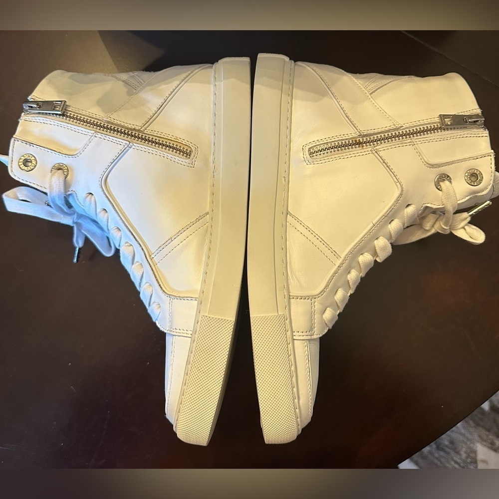 NIB Zadig & Voltaire High Flash Leather High-Top Sneakers Size 39 Blanc White 8 - Picture 6 of 13
